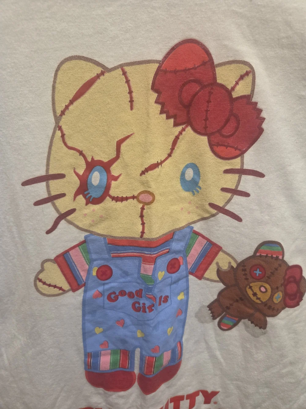 Hello Kitty x Chucky White Tee with Red Trim - Picture 4 of 5